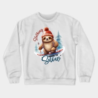 Slothing through the Snow Crewneck Sweatshirt